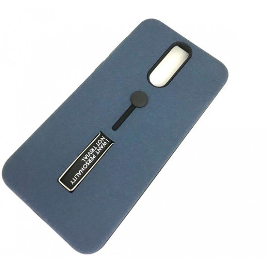 Capa Silicone Dura Kickstand Com Alça De Dedo Xiaomi Mi 5 Plus Azul